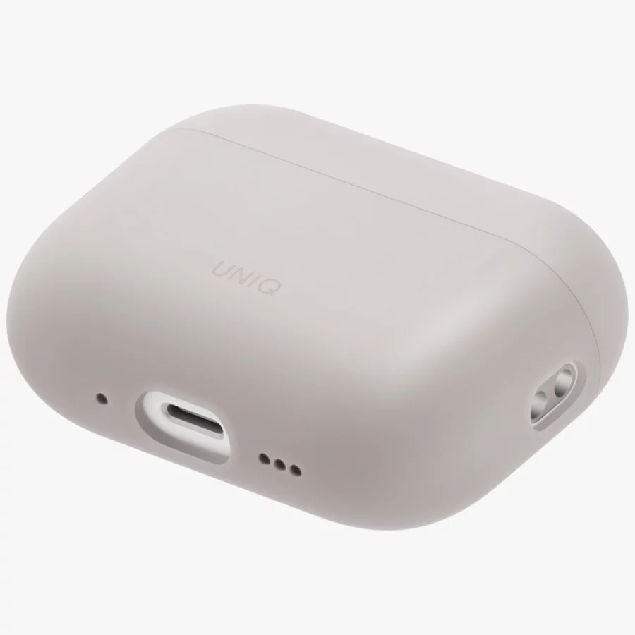 Etui UNIQ Lino Silicone na AirPods Pro - beżowe