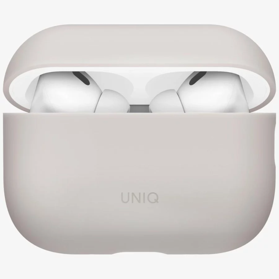 Etui UNIQ Lino Silicone na AirPods Pro - beżowe
