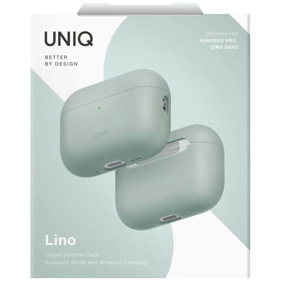 Etui UNIQ Lino Silicone na AirPods Pro 3 - zielone