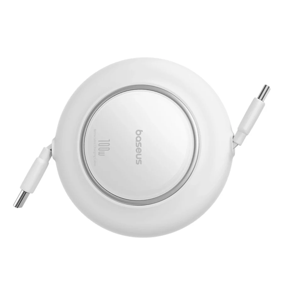 Kabel Baseus Free2Pull Mini 100W zwijany USB-C - USB-C 2m - biały