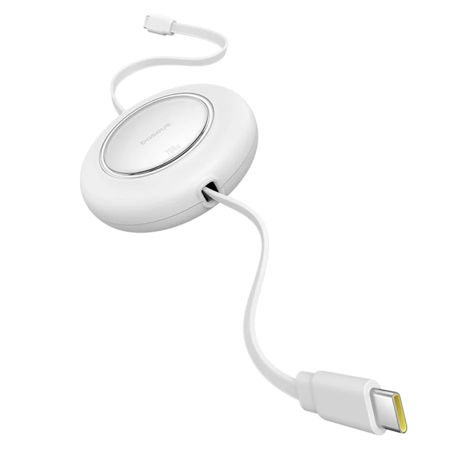 Kabel Baseus Free2Pull Mini 100W zwijany USB-C - USB-C 2m - biały