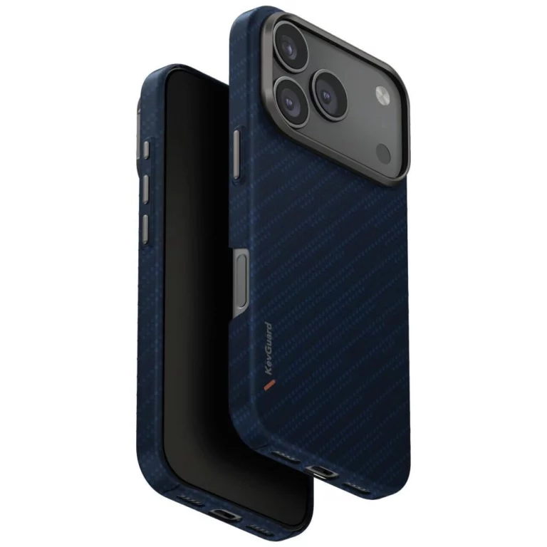Etui UNIQ Keva EDGE Magclick Charging na iPhone 17 Pro - niebieskie