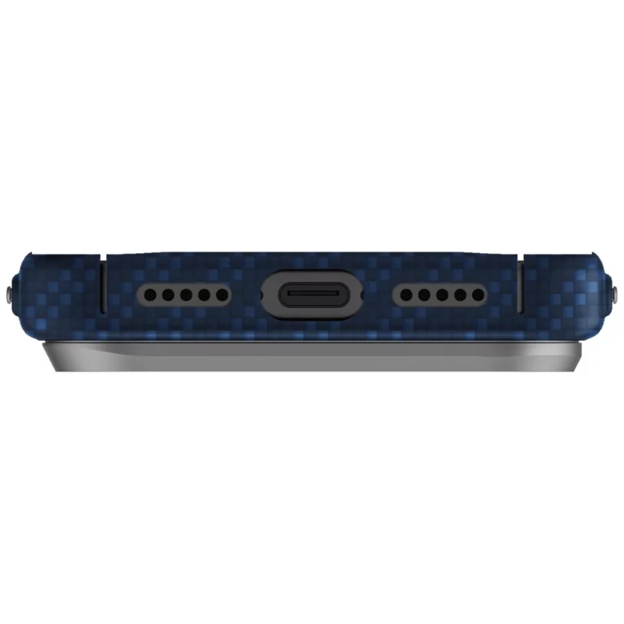 Etui UNIQ Keva EDGE Magclick Charging na iPhone 17 Pro - niebieskie