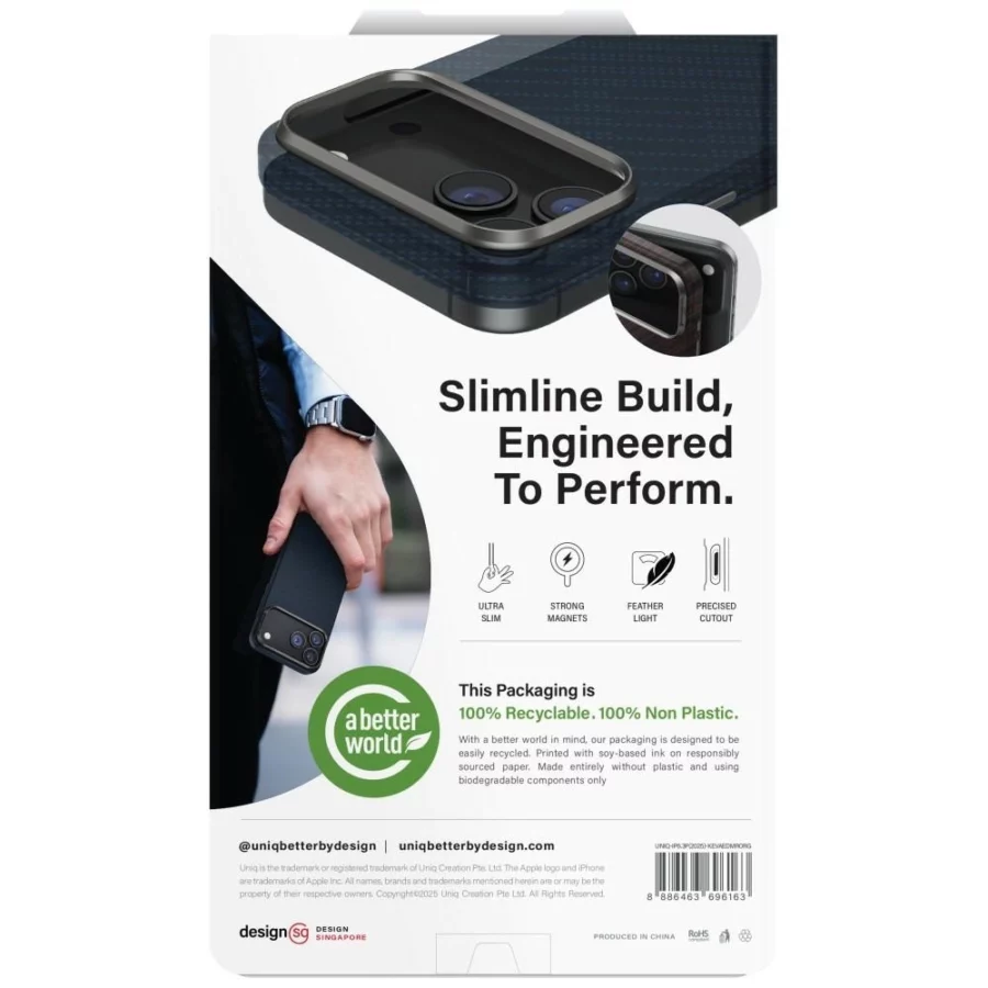 Etui UNIQ Keva EDGE Magclick Charging na iPhone 17 Pro - pomarańczowe