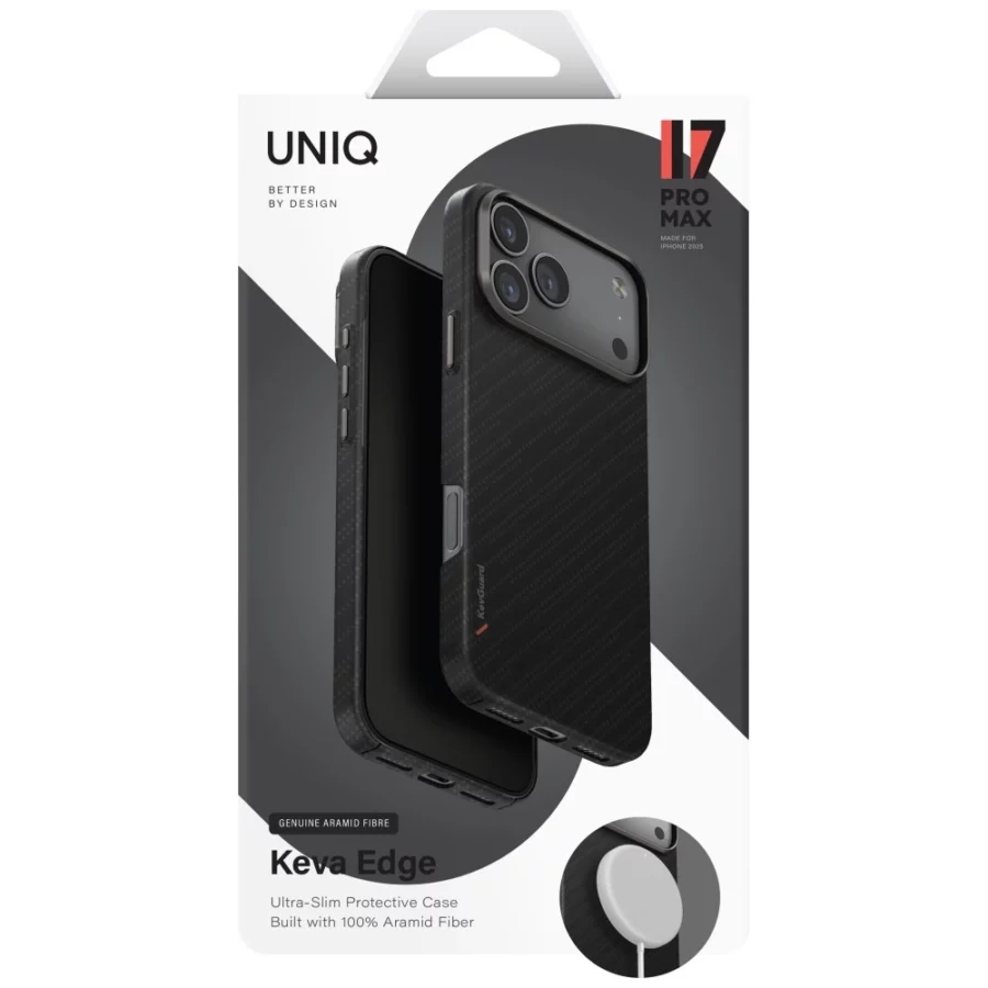 Etui UNIQ Keva EDGE Magclick Charging na iPhone 17 Pro Max - czarne