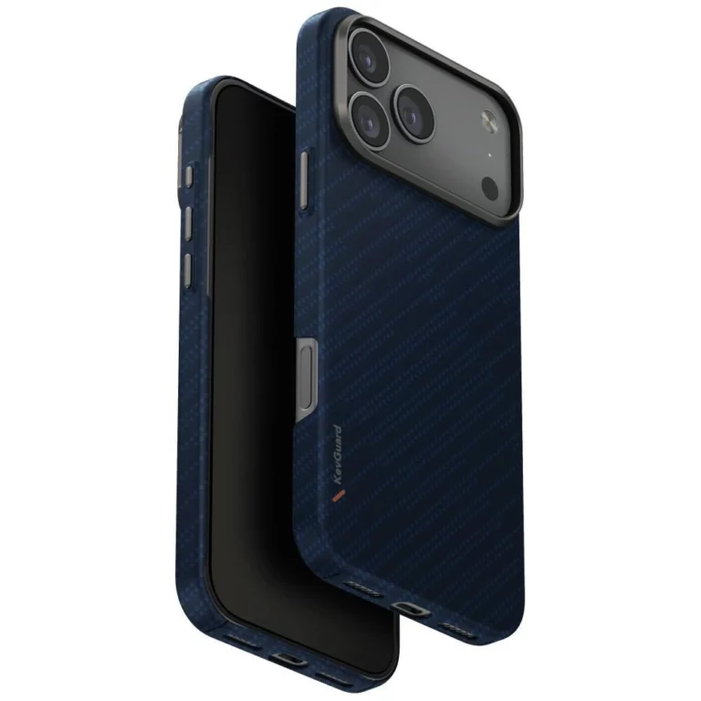 Etui UNIQ Keva EDGE Magclick Charging na iPhone 17 Pro Max - niebieskie