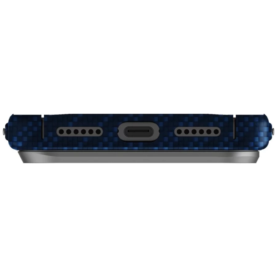 Etui UNIQ Keva EDGE Magclick Charging na iPhone 17 Pro Max - niebieskie