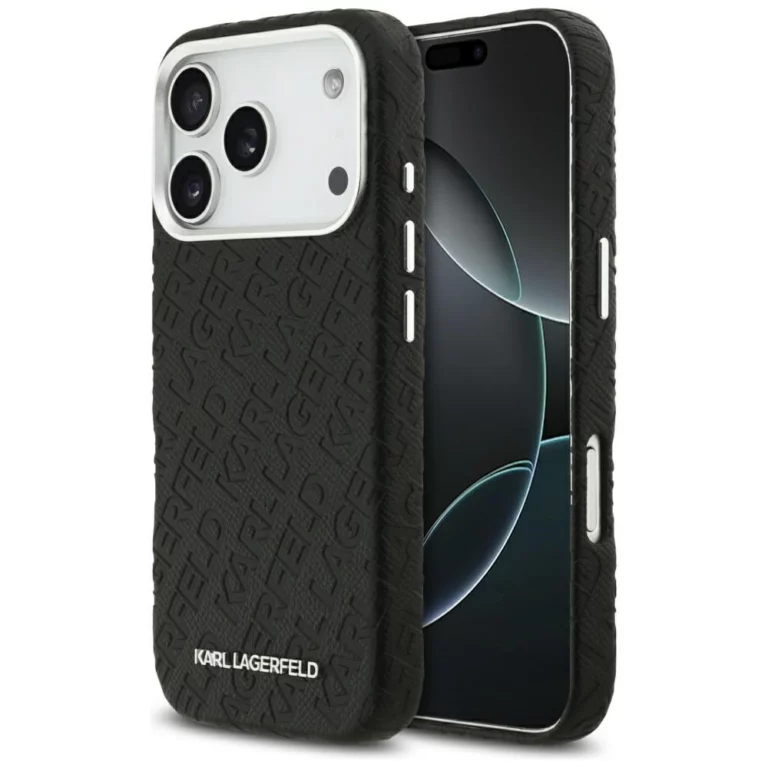 Etui Karl Lagerfeld FW Stamped Karl MagSafe na iPhone 17 Pro - czarne