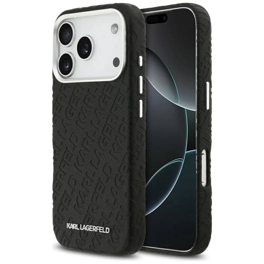 Etui Karl Lagerfeld FW Stamped Karl MagSafe na iPhone 17 Pro - czarne