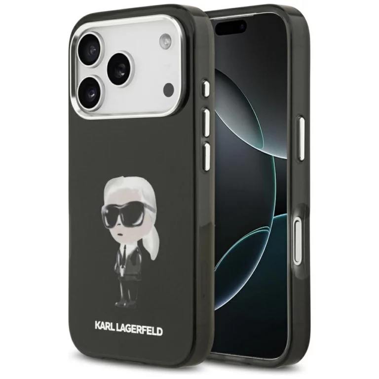 Etui Karl Lagerfeld IML Aquarelle Karl & Logo MagSafe na iPhone 17 Pro - czarne