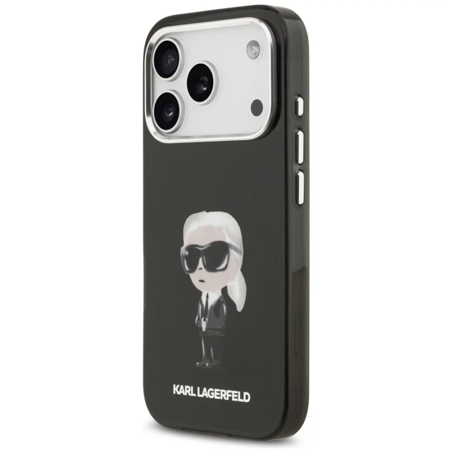 Etui Karl Lagerfeld IML Aquarelle Karl & Logo MagSafe na iPhone 17 Pro - czarne