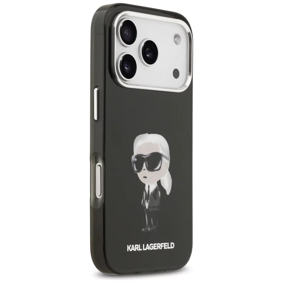 Etui Karl Lagerfeld IML Aquarelle Karl & Logo MagSafe na iPhone 17 Pro - czarne