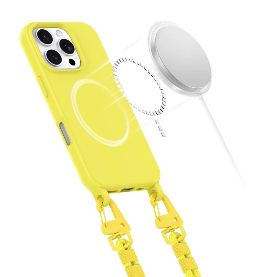 Etui Tech-Protect Magnecklace MagSafe na iPhone 16 Pro - żółte