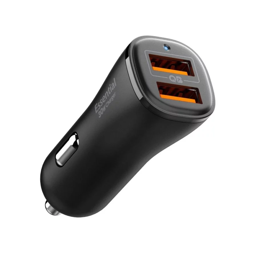 Ładowarka samochodowa Spigen Essential EV302 30 W 2-porty USB-A - czarna