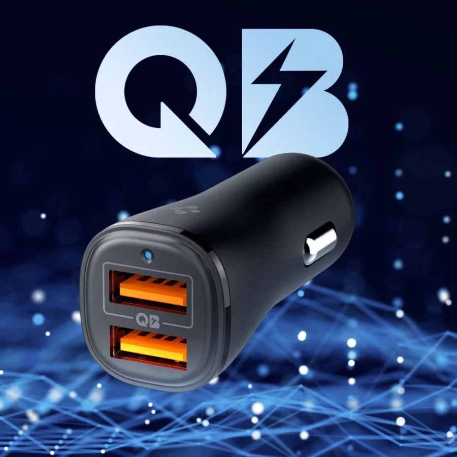 Ładowarka samochodowa Spigen Essential EV302 30 W 2-porty USB-A - czarna