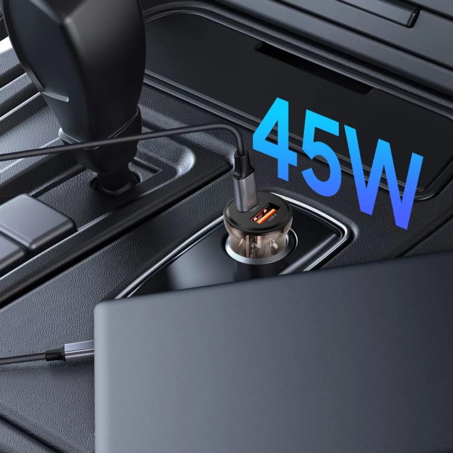 Ładowarka samochodowa Tech-Protect CC01 45 W 2-porty USB-A / USB-C - czarna
