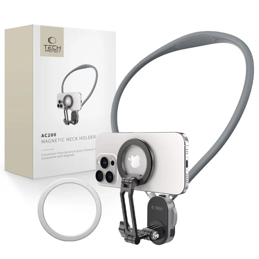 Uchwyt Tech-Protect AC200 Magnetic MagSafe na telefon, GoPro, DJI - szary