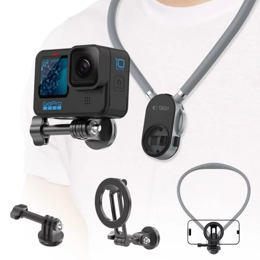 Uchwyt Tech-Protect AC200 Magnetic MagSafe na telefon, GoPro, DJI - szary