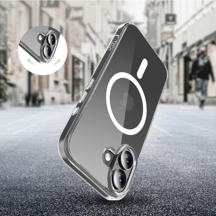 Etui Tech-Protect Flexair Hybrid CC MagSafe na iPhone 17 - przezroczyste