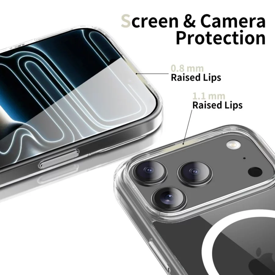 Etui Tech-Protect Flexair Hybrid CC MagSafe na iPhone 17 Pro Max - przezroczyste