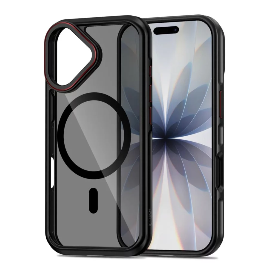Etui Tech-Protect MagHybrid MagSafe na iPhone 17 - czarno-czerwone
