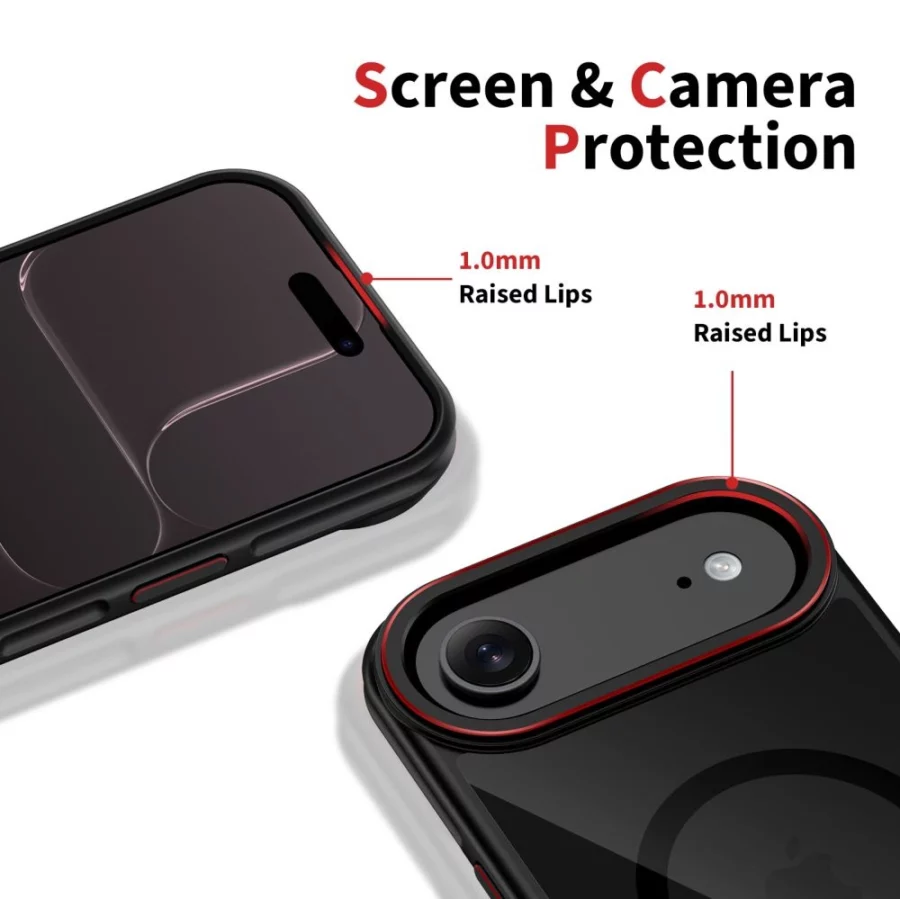 Etui Tech-Protect MagHybrid MagSafe na iPhone Air - czarno-czerwone