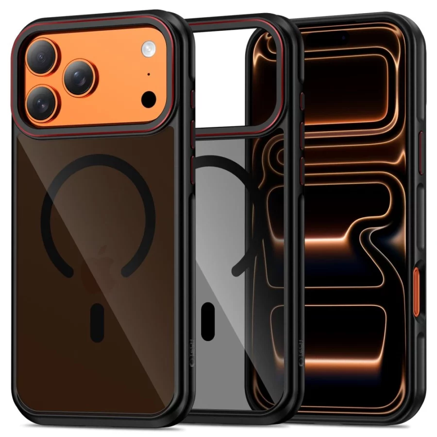 Etui Tech-Protect MagHybrid MagSafe na iPhone 17 Pro - czarno-czerwone