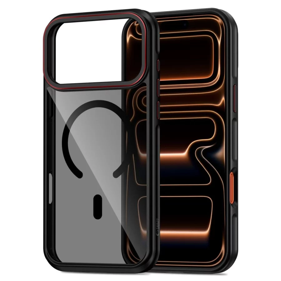Etui Tech-Protect MagHybrid MagSafe na iPhone 17 Pro - czarno-czerwone