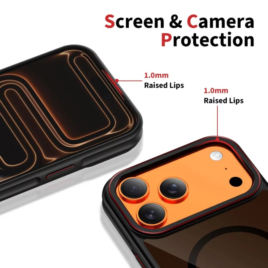 Etui Tech-Protect MagHybrid MagSafe na iPhone 17 Pro Max - czarno-czerwone