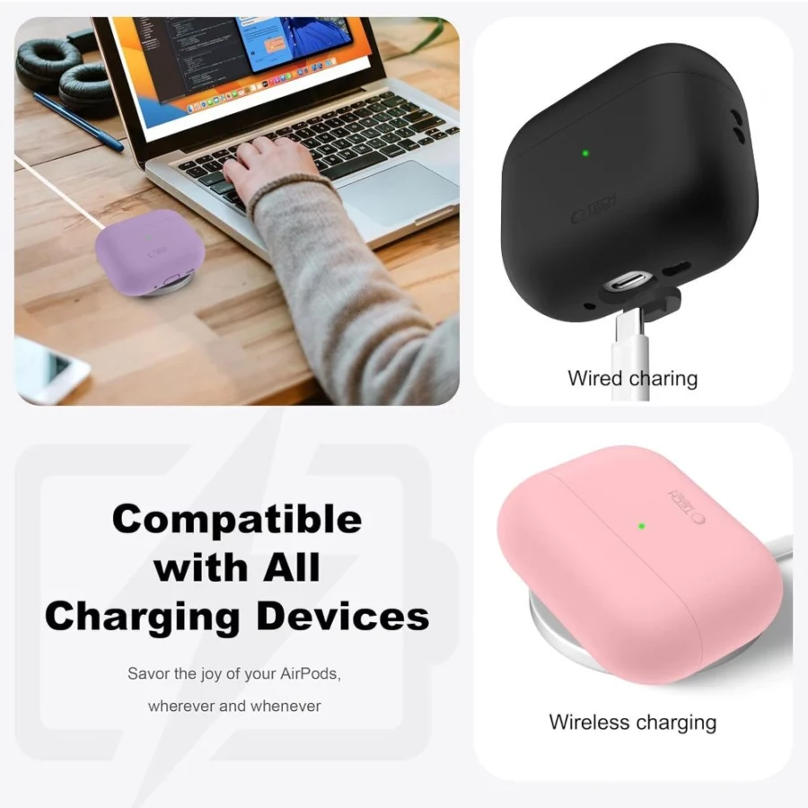 Etui Tech-Protect Silicone na AirPods Pro 3 - granatowe