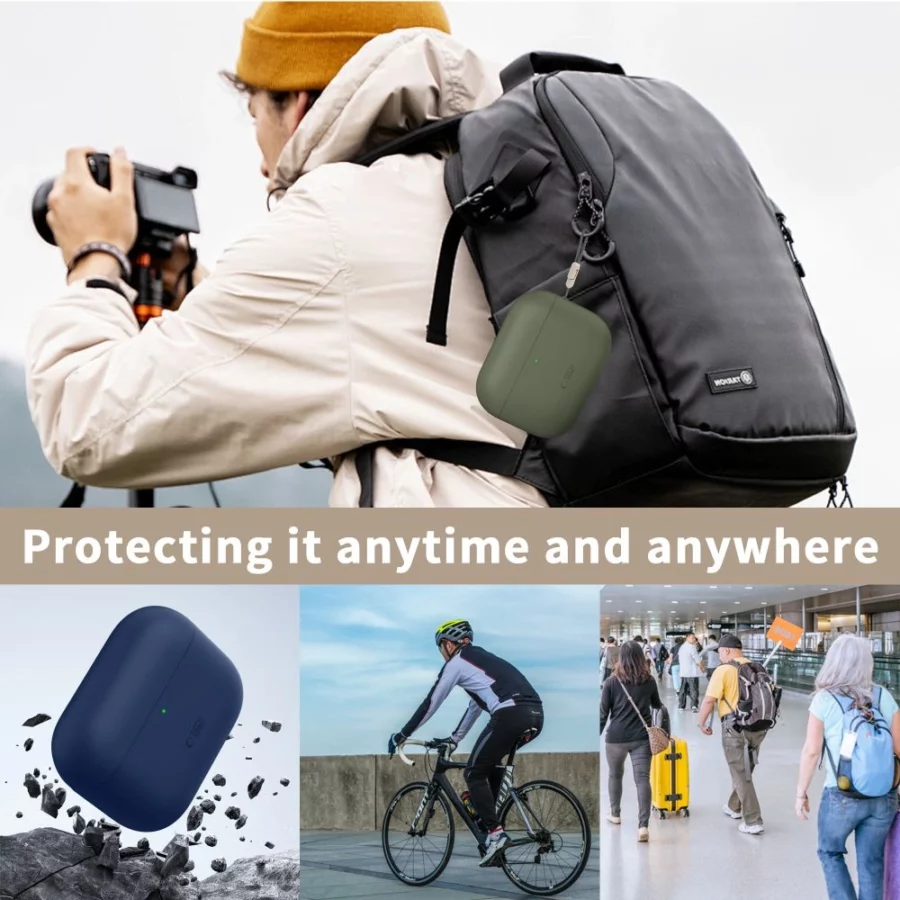 Etui Tech-Protect Silicone na AirPods Pro 3 - granatowe