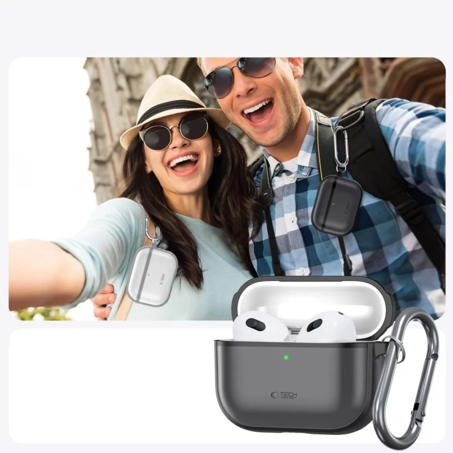 Etui Tech-Protect Silicone na AirPods Pro 3 - czarne matowe