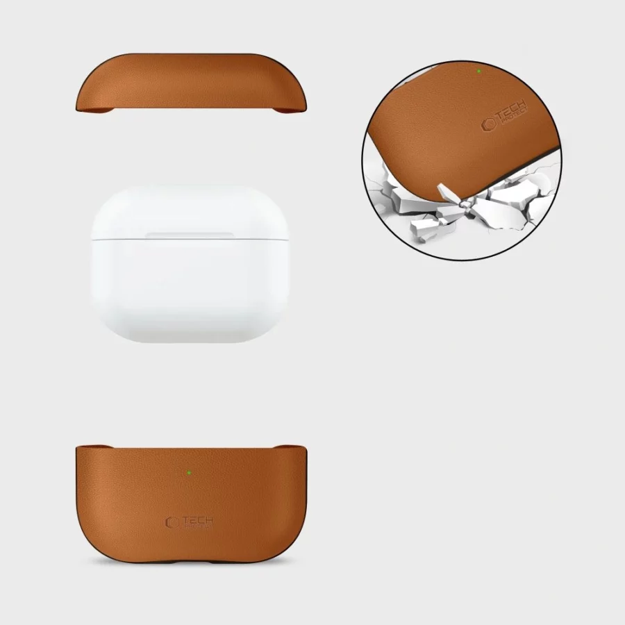 Etui Tech-Protect NaturalFit na AirPods Pro 3 - brązowe