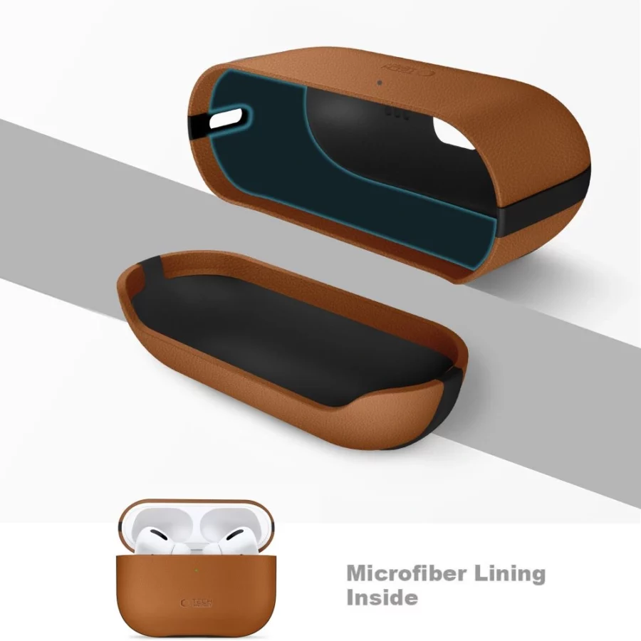 Etui Tech-Protect NaturalFit na AirPods Pro 3 - brązowe
