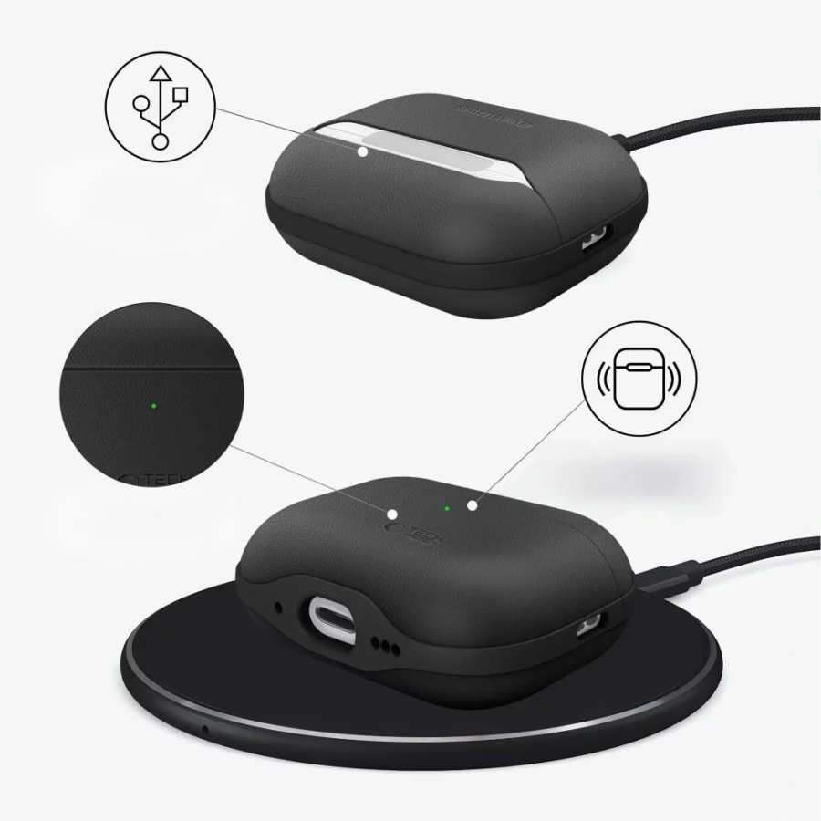 Etui Tech-Protect NaturalFit na AirPods Pro 3 - czarne