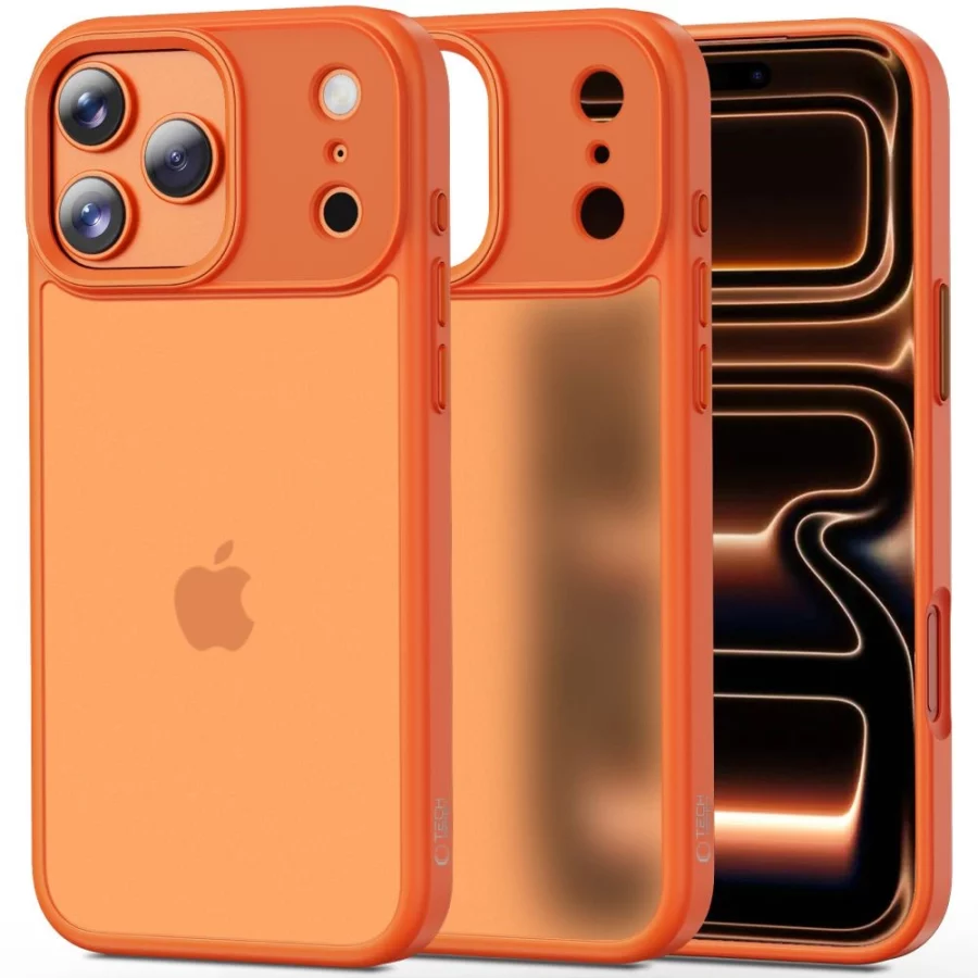 Etui Tech-Protect MagMat na iPhone 17 Pro - pomarańczowo-matowe
