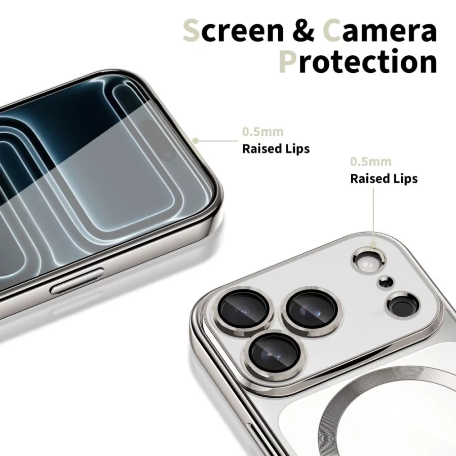 Etui Tech-Protect MagFlex MagSafe na iPhone 17 Pro Max - przezroczysto-srebrne