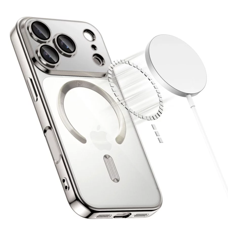Etui Tech-Protect MagFlex MagSafe na iPhone 17 Pro - przezroczysto-srebrne