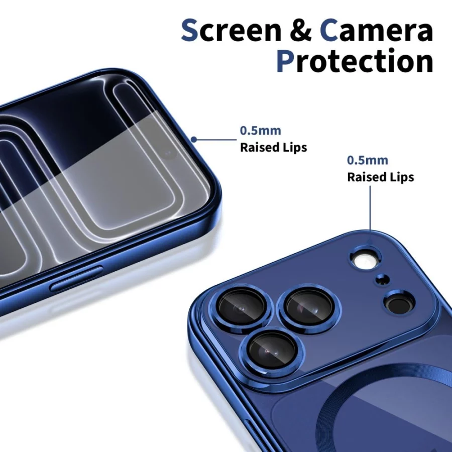Etui Tech-Protect MagFlex MagSafe na iPhone 17 Pro - przezroczysto-granatowe