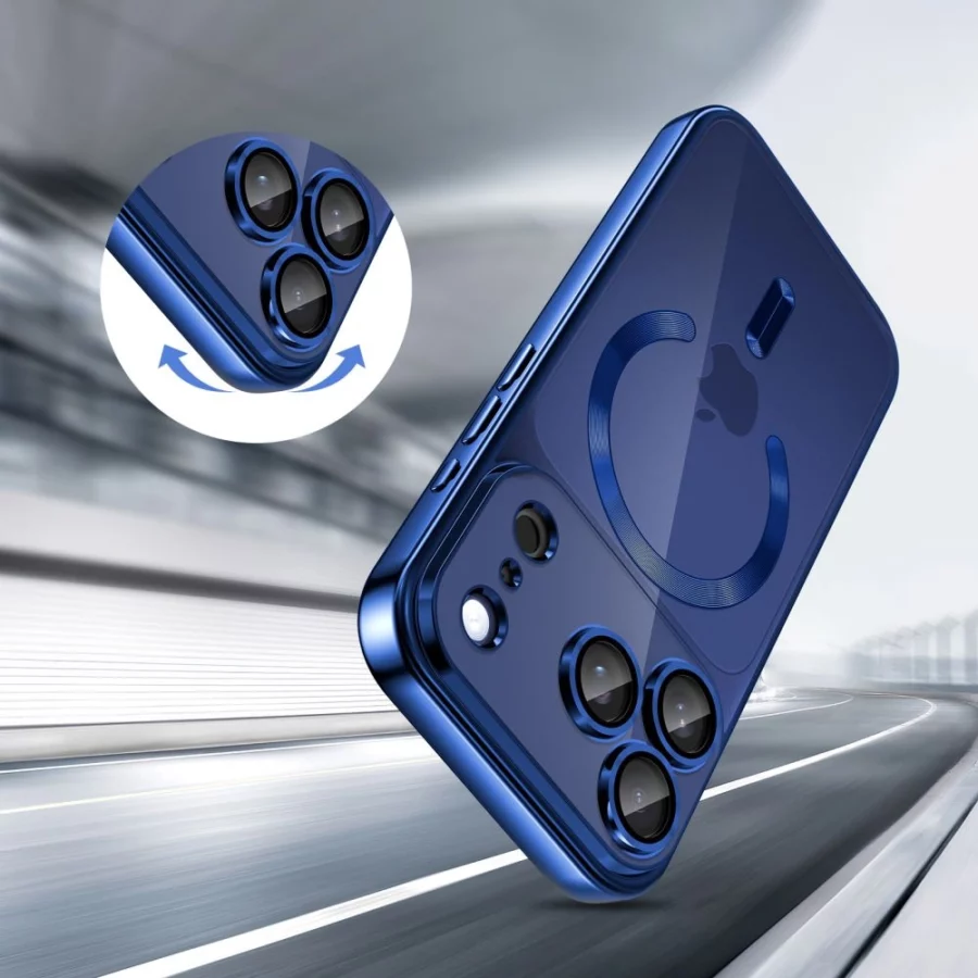 Etui Tech-Protect MagFlex MagSafe na iPhone 17 Pro Max - przezroczysto-granatowe