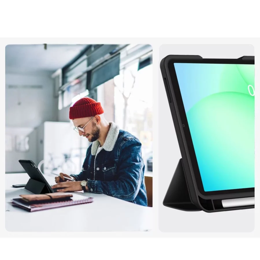 Etui TechProtect SmartCase Pen na Samsung Galaxy Tab A9 / A11 8.7 X110 / X115 / X133 / X135 - czarne
