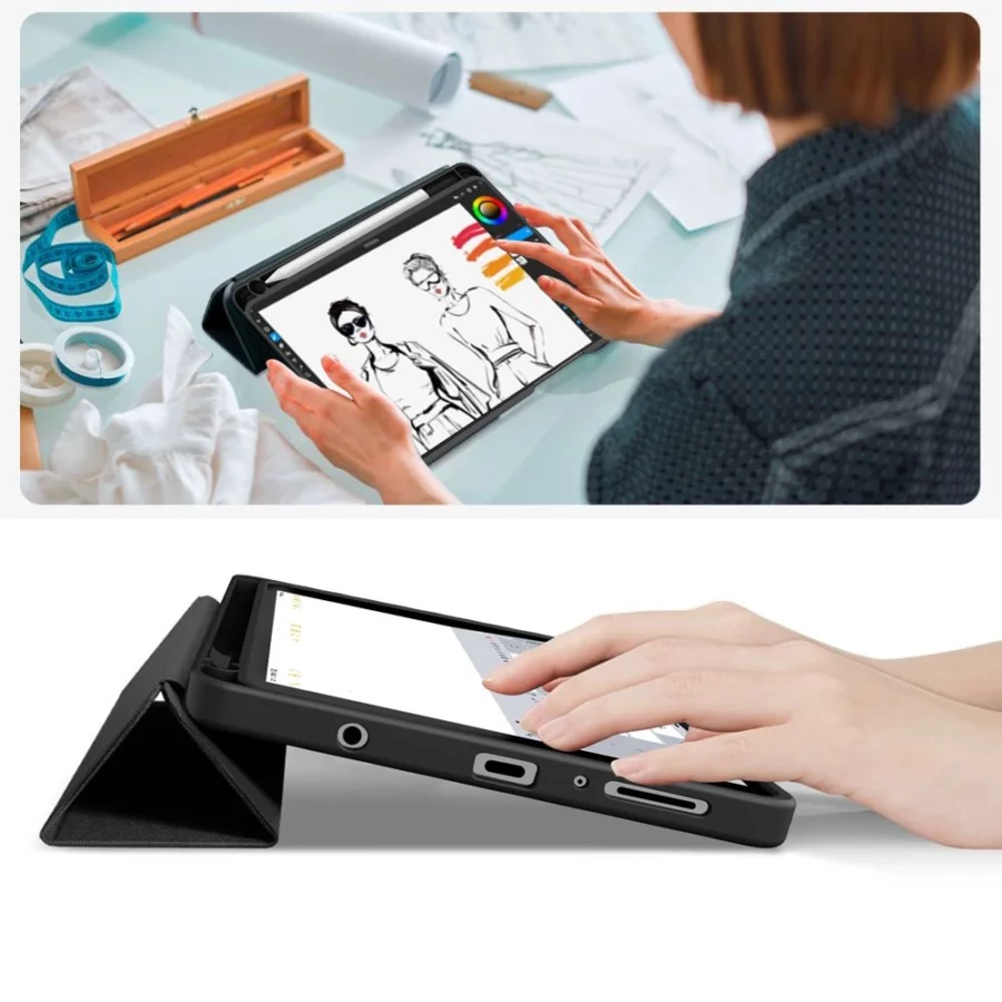 Etui TechProtect SmartCase Pen na Samsung Galaxy Tab A9+ / A11+ Plus 11.0 X210 / X215 / X216 / X230 / X235 / X236 - czarne