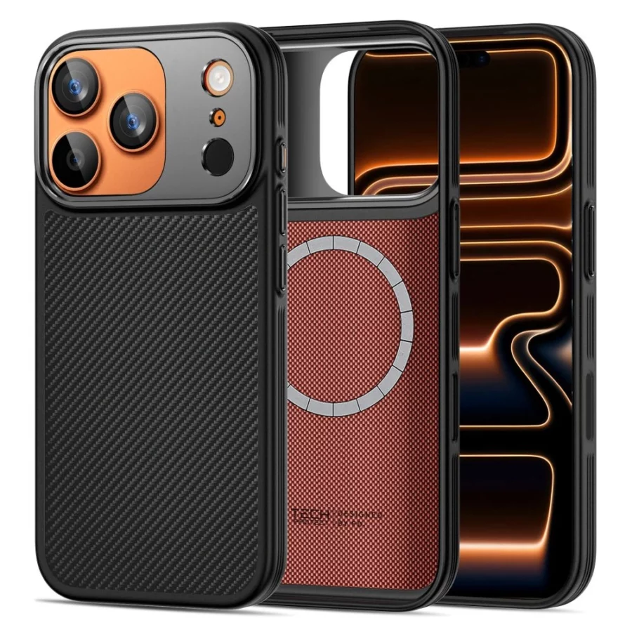 Etui Tech-Protect Kevlar Aramid MagSafe na iPhone 17 Pro - czarne