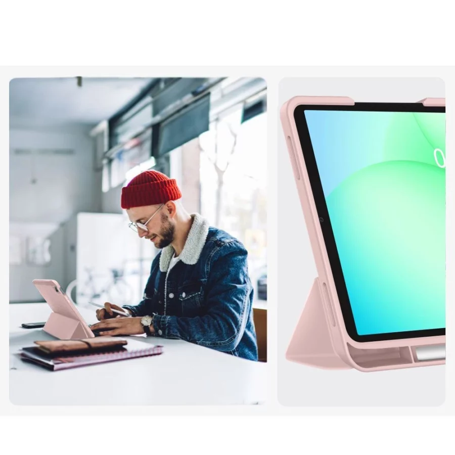 Etui TechProtect SmartCase Pen na Samsung Galaxy Tab A9 / A11 8.7 X110 / X115 / X133 / X135 - różowe
