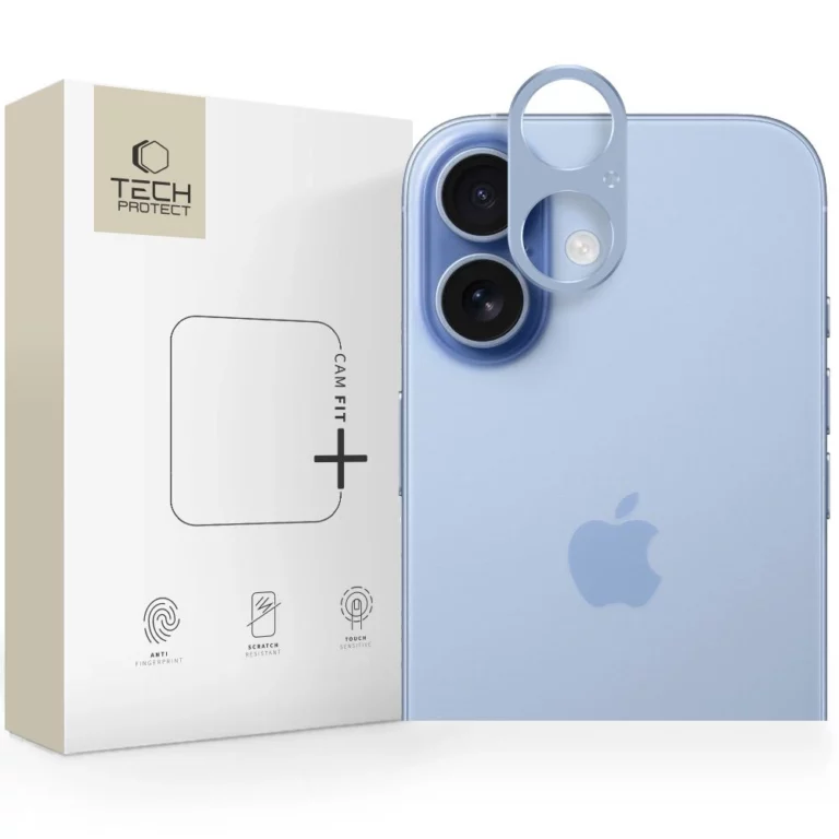 Szkło na aparat Tech-Protect Camalloy Fit+ na iPhone 17 - niebieskie