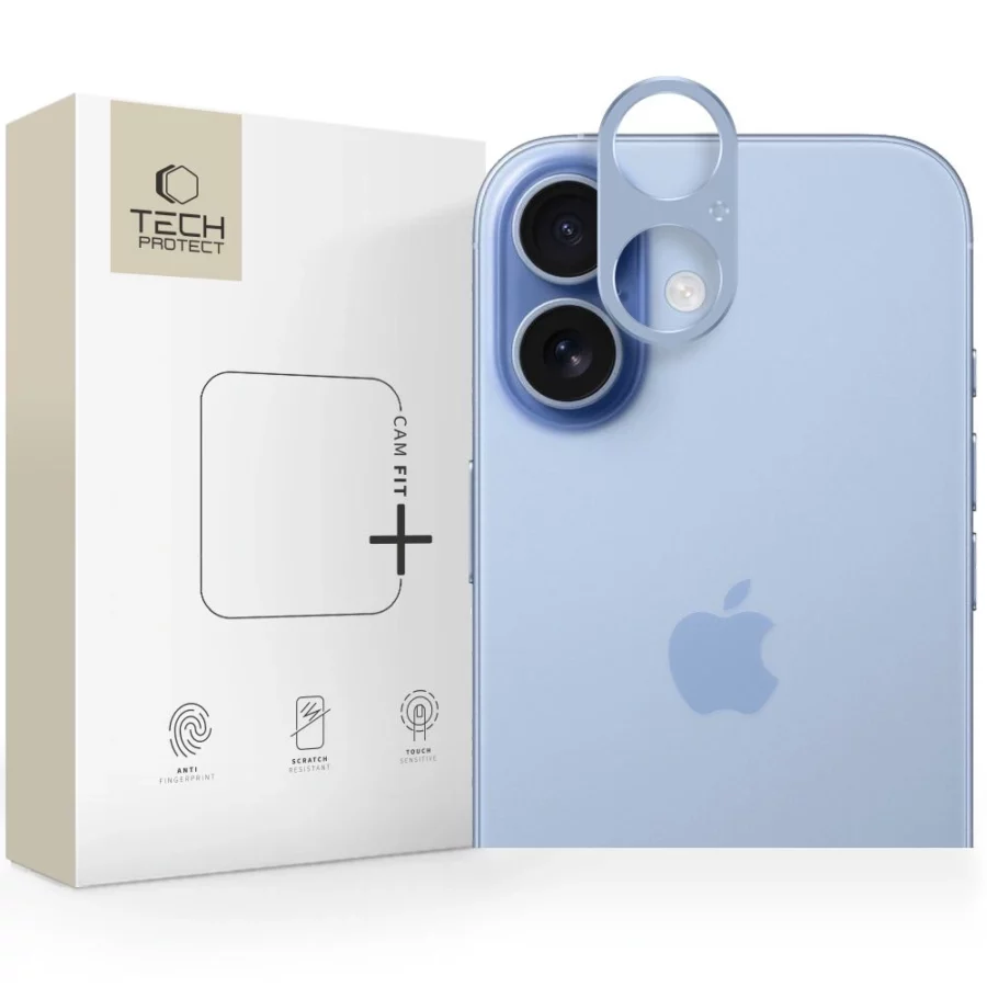 Szkło na aparat Tech-Protect Camalloy Fit+ na iPhone 17 - niebieskie