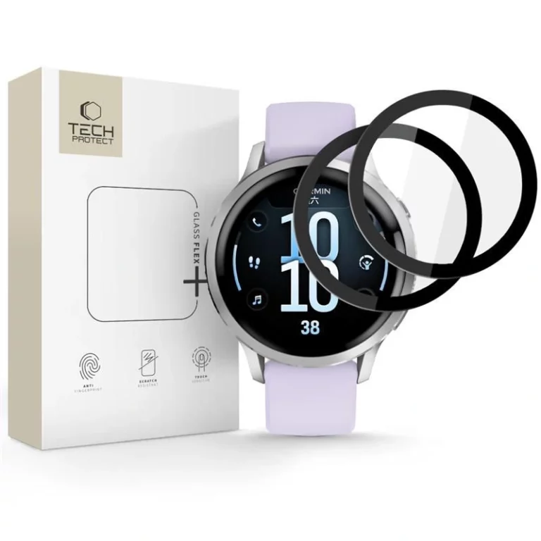 Szkło Tech-Protect Glass Flex+ 2-pack na Garmin Venu 4 41 mm - czarne