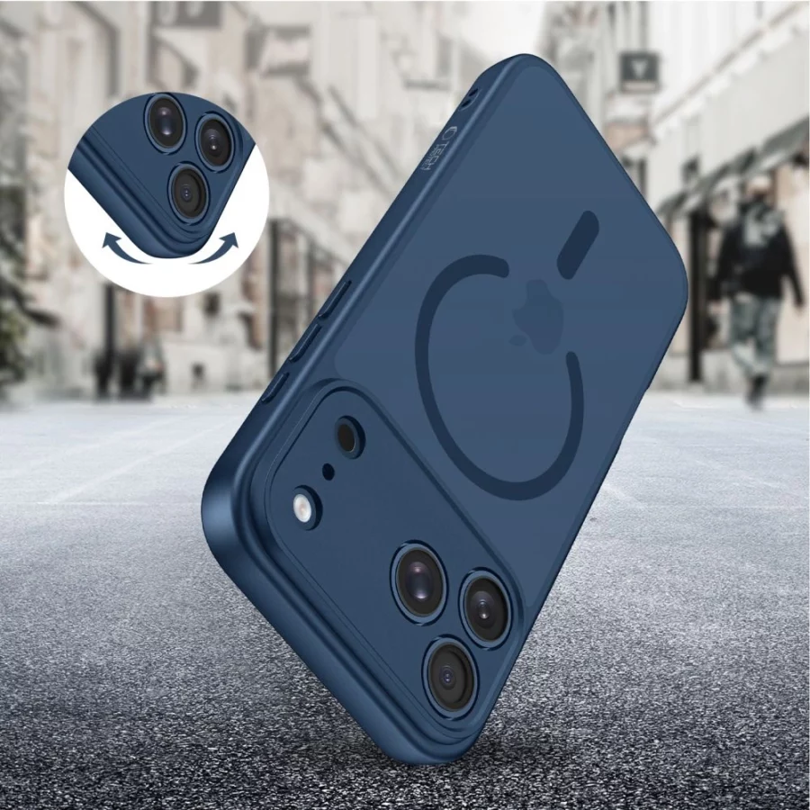 Etui Tech-Protect BasicMag MagSafe na iPhone 17 Pro - granatowe