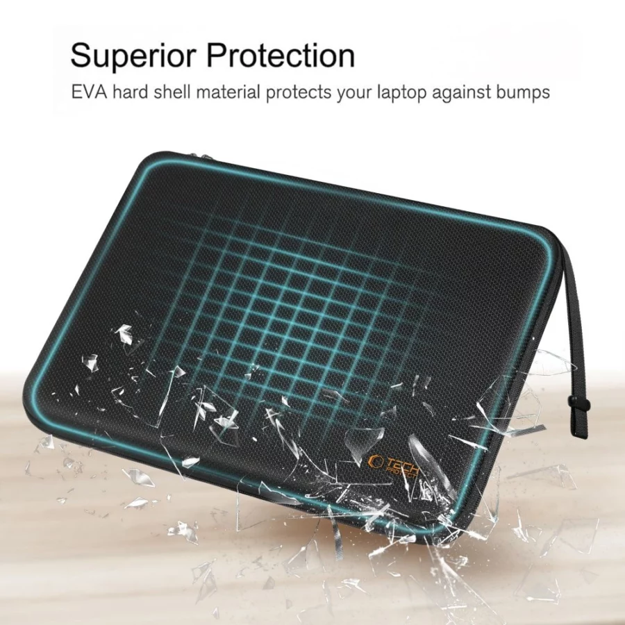 Etui Tech-Protect Hardpouch na laptopa 15-16 - czarno-pomarańczowe