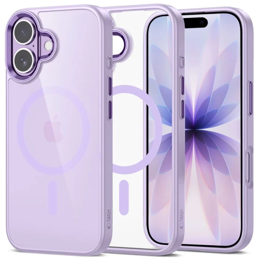 Etui Tech-Protect MagMat MagSafe na iPhone 17 - przezroczysto-fioletowe